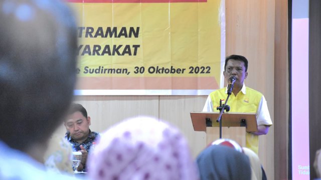 Anggota DPRD Makassar, Abd Wahab Tahir sosialisasikan Perda Ketertiban Umum, Ketentraman dan Perlindungan Masyarakat, di Hotel Whiz Prime, Jl Jenderal Sudirman Makassar, Minggu (30/10/2022).