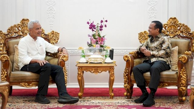 Ganjar Bertemu Andi Sudirman di Rujab Gubernur Sulsel, Ini yang Dibahas
