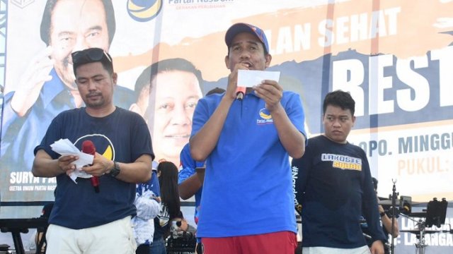 Ketua Bappilu NasDem Sulsel Rudianto Lallo Apresiasi Jalan Sehat Restorasi di Palopo