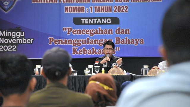 Anggota DPRD Makassar, M Yahya sosialisasikan Perda Pencegahan dan Penanggulangan Bahaya Kebakaran, di Hotel Harper Makassar, Jl Perintis Kemerdekaan, Minggu (13/11/2022).