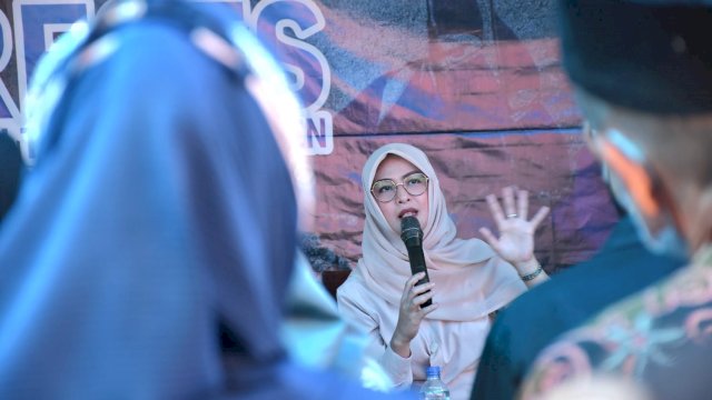 Ketua Komisi D DPRD Sulsel, Andi Rachmatika Dewi serap aspirasi Warga Kaluku Bodoa, saat Reses masa Persidangan I Tahun Anggaran 2022/2023, Rabu (16/11/2022).