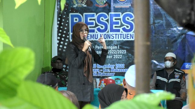 Ketua Komisi D DPRD Sulsel, Andi Rachmatika Dewi serap aspirasi warga Maricaya, Kecamatan Makassar, Jumat (18/11/2022).