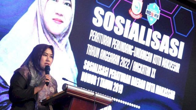 Anggota DPRD Makassar, Fatma Wahyuddin sosialisasikan Perda Penyelenggaraan Pendidikan, di Hotel Aston, Jl Sultan Hasanuddin, Rabu (30/12/2022).