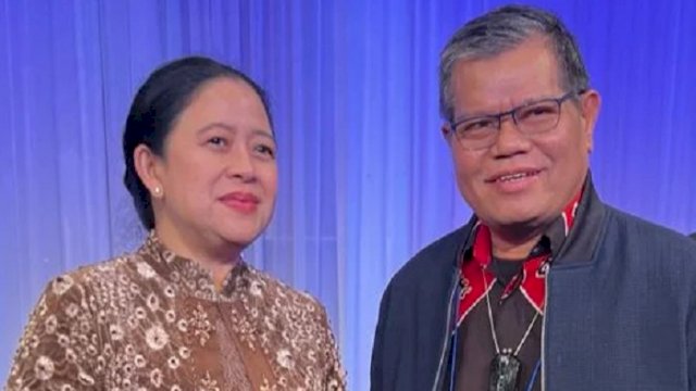 Rektor UNM Prof Husain Syam bersama Ketua DPR RI Puan Maharani usai menerima gelar Honoris Causa di Korea Selatan.