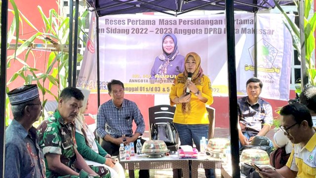 Anggota DPRD Makassar, Nurul Hidayat serap aspirasi Warga Kelurahan Maricaya Selatan, Kecamatan Mamajang, Sabtu (3/12/2022).
