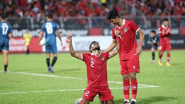 Pemain Timnas Indonesia Sayuri melakukan selebrasi setelah mencetak gol ke gawang Brunei Darussalam pada laga kedua Grup A Piala AFF di Stadion Kuala Lumpur, Senin malam (26/12/2022). Indonesia berhasil menundukkan Brunei dengan skor telak 7-0. (pssi.org)