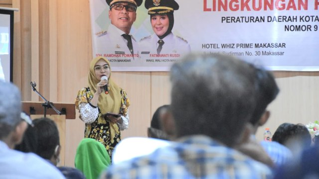 Anggota DPRD Makassar, Budi Hastuti sosialisasikan Perda Perlindungan dan Pengelolaan Lingkungan Hidup, di Hotel Whiz Prime, Jalan Jenderal Sudirman, Sabtu (28/1/2023).