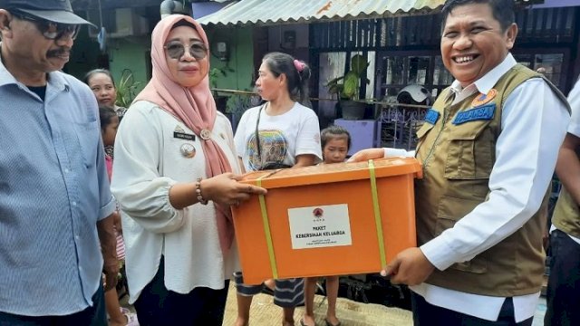 Kebakaran di Jalan Nuri Makassar, BPBD Sulsel Salurkan Bantuan Logistik
