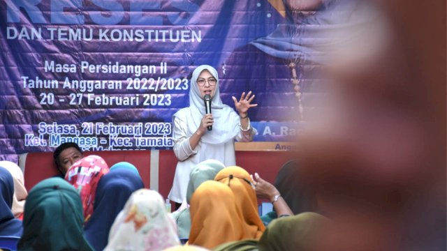 Ketua Komisi D DPRD Sulsel, Andi Rachmatika Dewi serap Aspirasi Warga Tamalate, Selasa (21/2/2023).