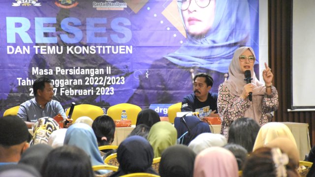 Ketua Komisi D DPRD Sulsel, Andi Rachmatika Dewi serap aspirasi warga Kecamatan Makassar, Rabu (22/2/2023).