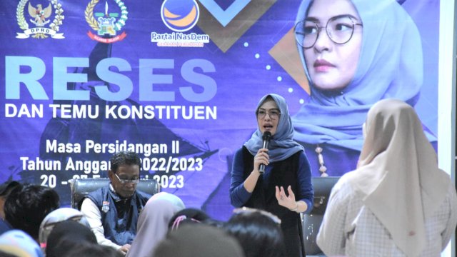 Ketua Komisi D DPRD Sulsel, Andi Rachmatika Dewi serap aspirasi Waga Kecamatan Rappocini, Jumat (24/2/2023).