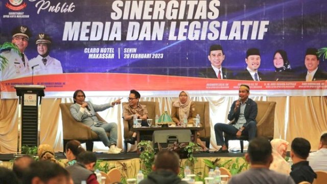 Bagian Humas dan Protokol DPRD Makassar melaksanakan diskusi publik bertajuk "Sinergitas Media dan Legislatif" yang berlangsung di Hotel Claro Makassar, Senin (20/2/2023).