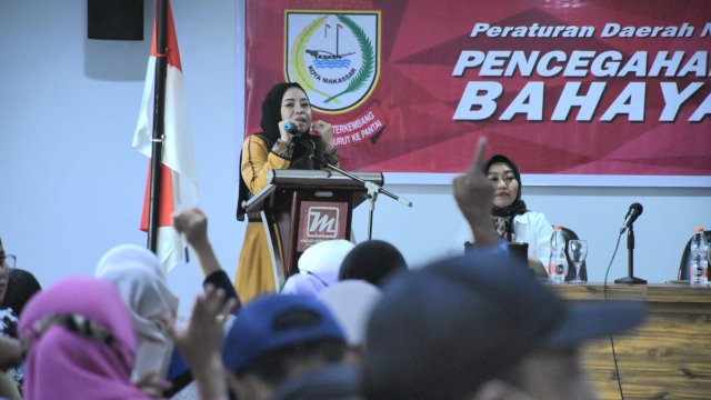 Anggota DPRD Makassar, Nunung Dasniar sosialisasikan Perda Pencegahan dan Penanggulangan Bahaya Kebakaran, di Hotel Grand Maleo, Rabu (29/3/2023).