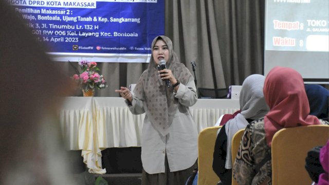 Anggota DPRD Makassar, Fatma Wahyuddin serap Aspirasi Warga Kelurahan Layang, Kecamatan Bontoala, Jumat (14/4/2023).