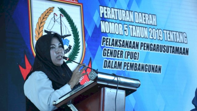 Anggota DPRD Makassar, Fatma Wahyuddin sosialisasikan Perda Pengarustamaan Gender (PUG) dalam Pembangunan, di Hotel ASTON, Jl Sultan Hasanuddin, Kamis (18/5/2023).