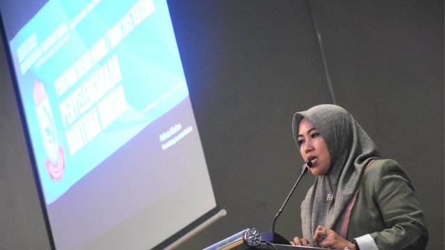 Anggota DPRD Makassar, Fatma Wahyuddin sosialisasikan Perda Penyelenggaraan Bantuan Hukum, di Hotel Horison Ultima, Jl Jendral Sudirman, Selasa (23/5/2023).