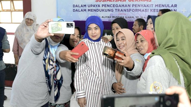 Anggota DPR RI, Aliyah Mustika Ilham Sosialisasi Pencegahan Penyakit Menular, Gedung Gelora, Kabupaten Gowa, Sabtu (3/6/2023)