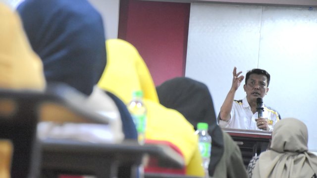 Anggota DPRD Makassar, Abdul Wahab Tahir sosialisasikan Perda Kepemudaan, di Hotel Royal Bay, Jalan Sultan Hasanuddin, Kamis (22/6/2023).
