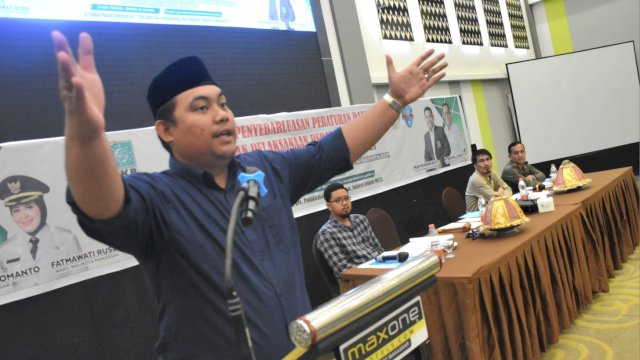 Anggota DPRD Makassar, Imam Musakkar sosialisasikan Perda Pengawasan dan Pengendalian Pengadaan, Peredaran dan Penjualan Minuman Beralkohol, di Hotel Maxone, Jl Taman Makam Pahlawan, Minggu (25/6/2023).