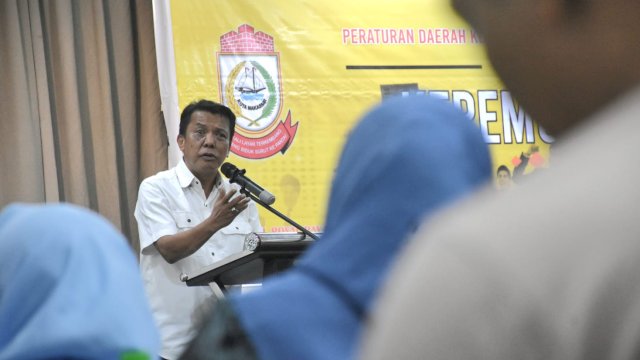 Anggota DPRD Makassar, Abdul Wahab Tahir sosialisasikan Perda Kepemudaan, di Hotel Royal Bay, Jalan Sultan Hasanuddin, Sabtu (15/7/2023).