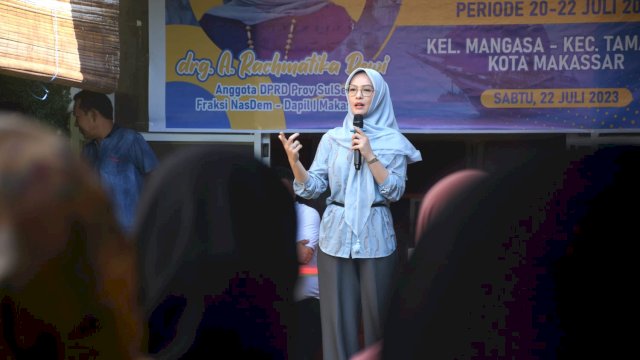 Ketua Komisi D DPRD Sulsel, Andi Rachmatikan Dewi menggelar pengawasan Anggaran Belanja Pendapatan Daerah (APBD), di Kelurahan Parangtambung, Sabtu (22/7/2023).