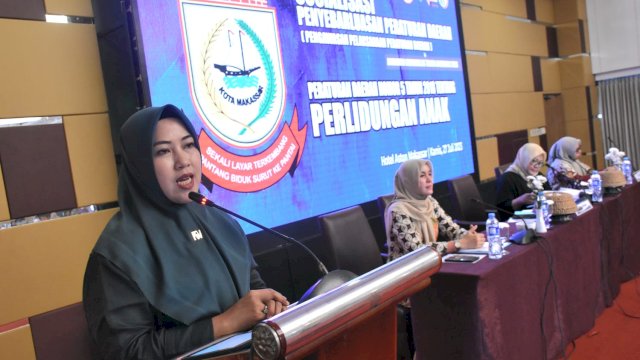 Anggota DPRD Makassar, Fatma Wahyuddin sosialisasikan Perda Perlindungan Anak, di Hotel Aston Makassar, Jl Sultan Hasanuddin, Kamis (27/7/2023).