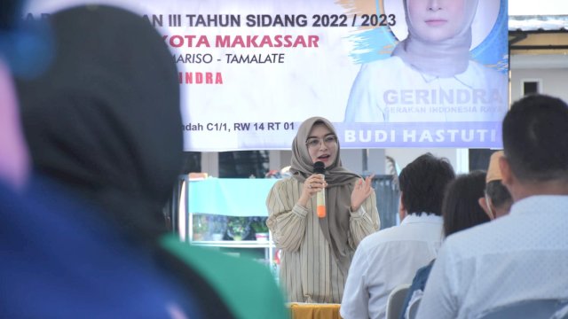 Anggota DPRD Makassar, Budi Hastuti serap Aspirasi Warga Kecamatan Tamalate, Selasa (1/8/2023).
