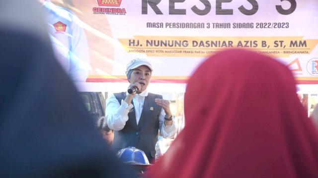 Anggota DPRD Makassar, Nunung Dasniar serap aspirasi Warga Buntusu, Rabu (2/8/2023).