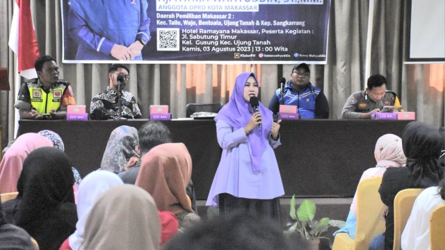 Anggota DPRD Makassar, Fatma Wahyuddin serap aspirasi Warga Sabutung Timur, Kelurahan Gusung, Kecamatan Ujung Tanah, Kamis (3/8/2023).