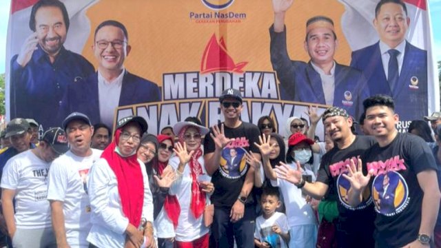 Calon Anggota DPRD Sulsel, Ismail Manda hadiri jalan sehat Anak Rakyat.