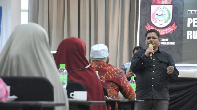 Anggota DPRD Makassar, Fasruddin Risli sosialisasikan Perda Penataan dan Pengelolaan Ruang Terbuka Hijau, di Hotel Royal Bay Makassar, Minggu (27/8/2023).