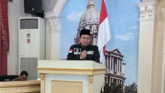 Anggota DPRD Makassar, Anwar Faruq sosialisasikan Perda Kepemudaan, di Hotel Grand Town, Minggu (27/8/2023).