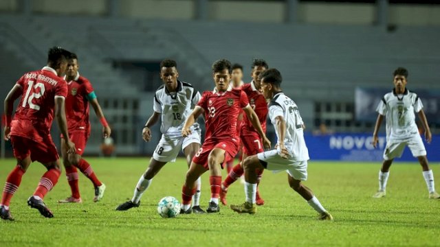 Timnas U-23 Indonesia berhasil mengalahkan Timor Leste dengan skor tipis 1-0 dalam laga kedua grup B Piala AFF U-23 2023 di Rayong Provincial Stadium, Minggu (20/8/2023). (PSSI)