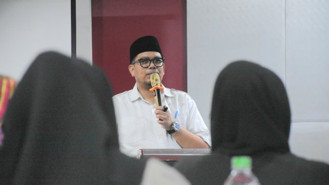 Anggota DPRD Makassar, Andi Pahlevi sosialisasikan Perda Penyelenggaraan Pendidikan, di Hotel Royal Bay, Jl Sultan Hasanuddin, Selasa (22/8/2023).