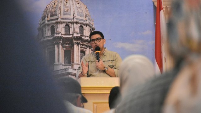 Anggota DPRD Makassar, Andi Pahlevi sosialisasikan Perda Pengelolaan Air Limbah Domestik, di Hotel Grand Town Makassar, Minggu (17/9/2023).