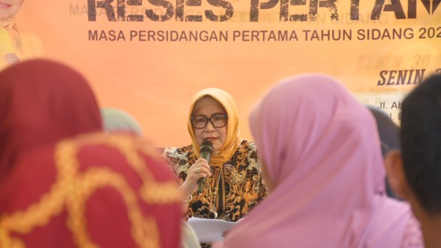 Anggota DPRD Makassar, Apiaty Amin Syam serap aspirasi warga Kelurahan Bara-Baraya Selatan, Kecamatan Makassar, Senin (30/10/2023).