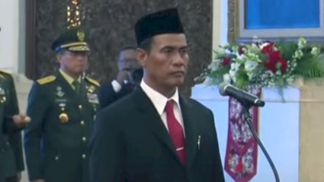 Pelantikan Andi Amran Sulaiman menjadi Menteri Pertanian di Istana Negara, Jakarta, Rabu (25/10/2023). (tangkapan layar)