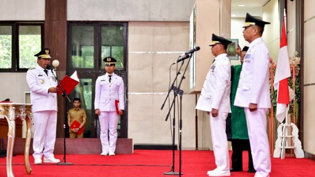 Pj Gubernur Sulsel Lantik Pj Bupati Enrekang dan Pj Walikota Parepare, Minta Segera Bergerak dan Bekerja