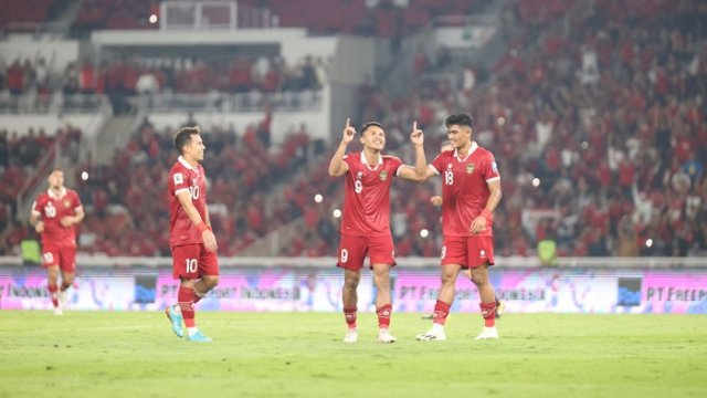 Timnas Indonesia sukses mencukur Brunei Darussalam dengan skor 6-0 pada laga leg pertama ronde pertama kualifikasi Piala Dunia 2026 Zona Asia di Stadion Utama Gelora Bung Karno, Kamis malam (12/10/2023). (PSSI)