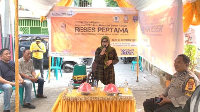 Anggota DPRD Makassar, Apiaty Amin Syam serap aspirasi warga Kelurahan Bara-Baraya Timur, Kecamatan Makassar, Rabu (1/11/2023).