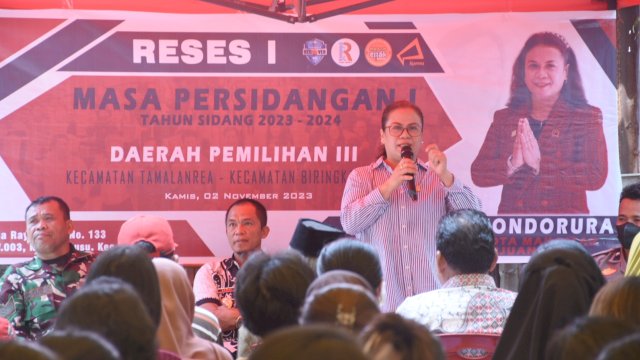 Anggota DPRD Makassar, Galmerrya Kondorura serap aspirasi Warga Kelurahan Buntusu, Kamis (2/11/2023).