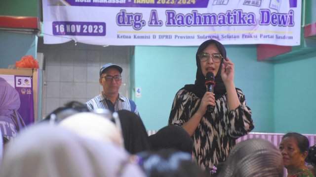 Ketua Komisi D DPRD Sulsel, Andi Rachmatika Dewi serap aspirasi warga Bontoala, Kamis (16/11/2023).