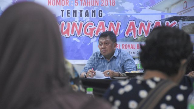 Anggota DPRD Makassar, Arifin Dg Kulle sosialisasikan Perda Perlindungan Anak, Hotel Royal Bay, Jl Sultan Hasanuddin, Sabtu (25/11/2023).