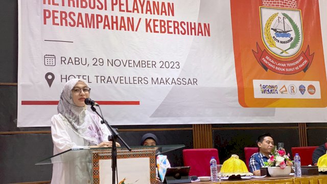 Anggota DPRD Makassar, Budi Hastuti sosialisasikan Perda Retribusi Pelayanan Persampahan dan Kebersihan, di Hotel Travellers Phinisi Makassar, Rabu (29/11/2023).