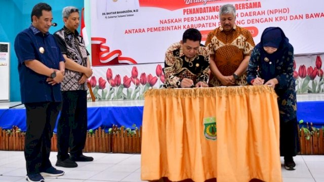 Pinrang Jadi Daerah Ke-13 Teken NPHD, Pj Gubernur Apresiasi Sinergi di Daerah