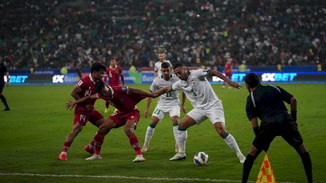 Laga Timnas Indonesia vs Irak di Stadion Internasional Basra, Irak, Kamis (16/11/2023). Indonesia dikalahkan Irak dengan skor 1-5. (PSSI)