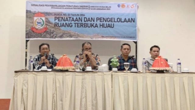 Anggota DPRD Makassar, Supratman sosialisasikan Perda Penataan dan Pengelolaan RTH, di Hotel Grand Imawan, Jl Pengayoman, Selasa (31/10/2023).