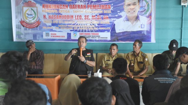 Anggota DPRD Makassar, Hasanuddin Leo melaksanakan Kunjungan Dapil, di Kelurahan Bontorannu, Kecamatan Mariso, Selasa (12/12/2023).
