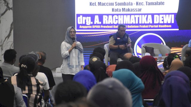 Ketua Komisi D DPRD Sulsel, Andi Rachmatika Dewi melaksanakan pengawasan penyelenggaraan pemerintahan daerah atau monitoring APBD Sulsel, di Kecamatan Mariso, Makassar, Jumat (22/12/2023).