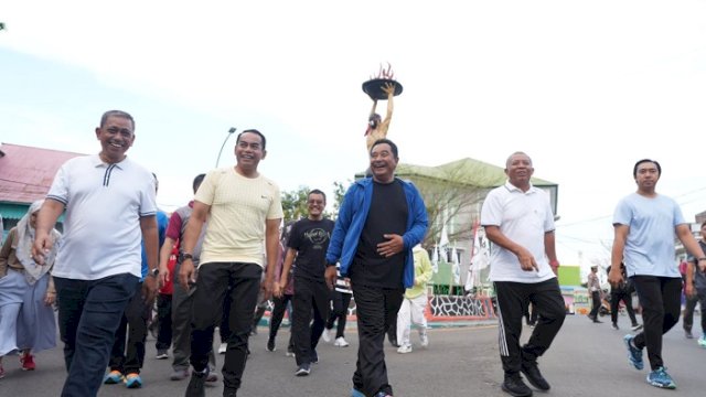 Kompak, Pj Gubernur, Kapolda Sulsel dan Bupati Wajo Olahraga Pagi di Kota Sengkang